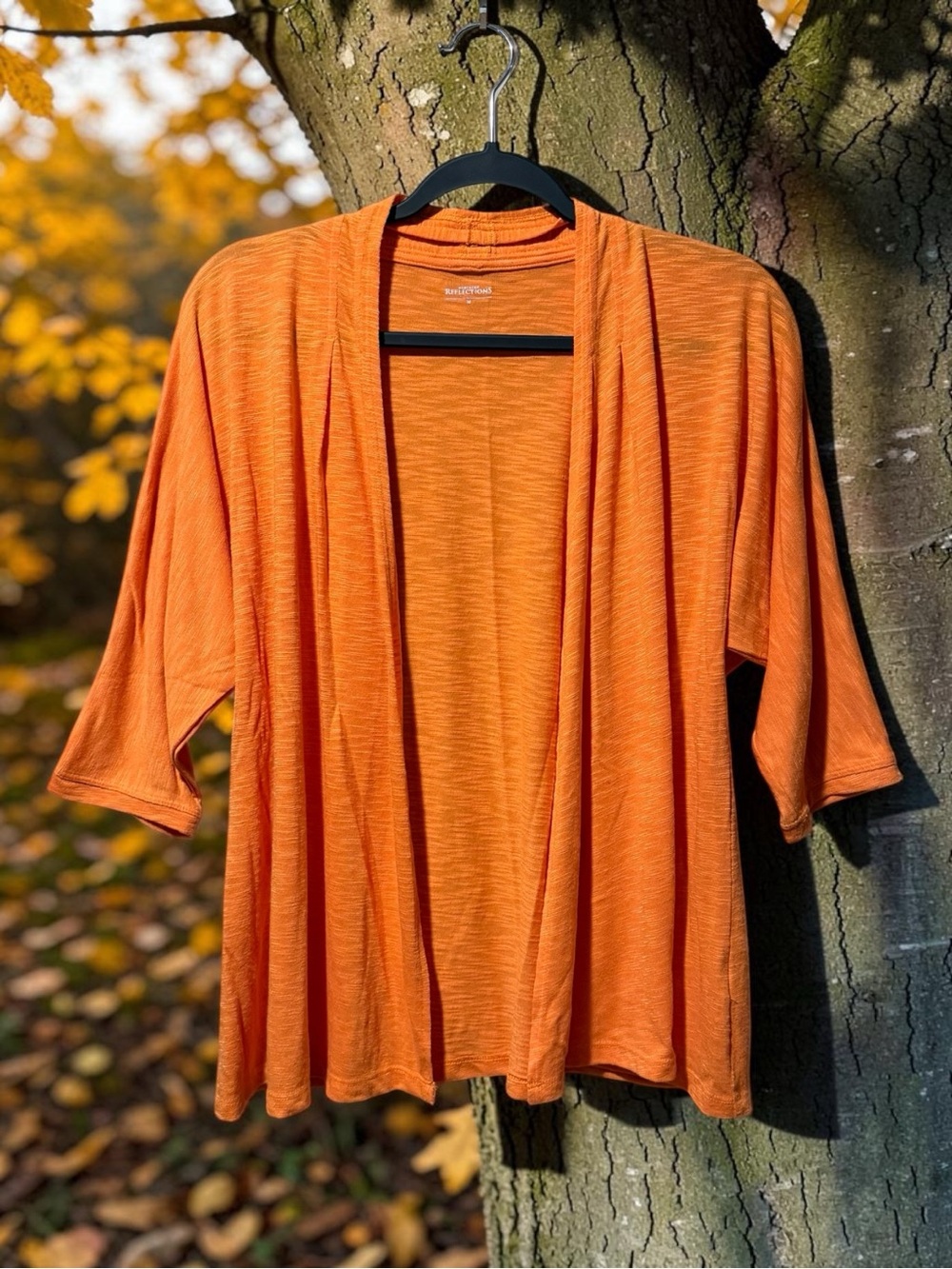 Northern Reflections Heather Orange Open Front Cardigan